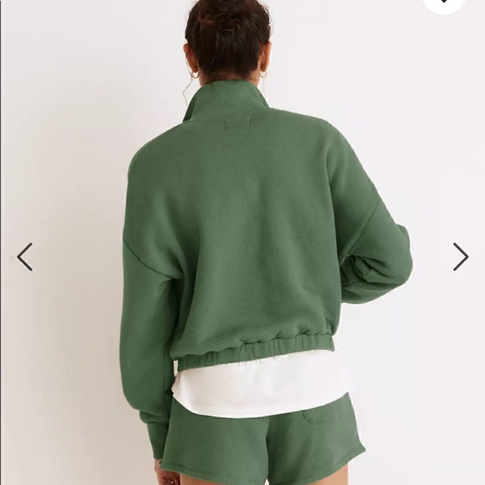Madewell MWL Airyterry Quarter-Zip Supercrop Sweatshirt - Picture 3 of 9